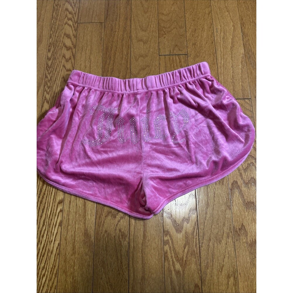 Women’s Pink JUICY COUTURE velour Short Size Large Y2K